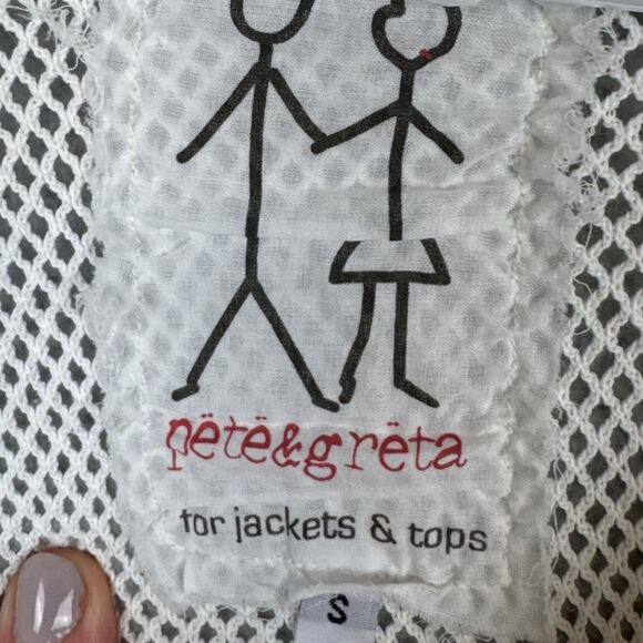 Johnny Was Pete & Greta Mesh Pullover Top Drawstring Collar Ivory SZ S Versatile - Picture 9 of 10